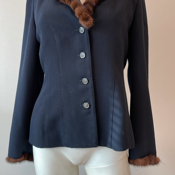 Vintage  Two Piece Fur trimmed Set by Novello Bloom Suits Sz6P - Picture 14 of 14